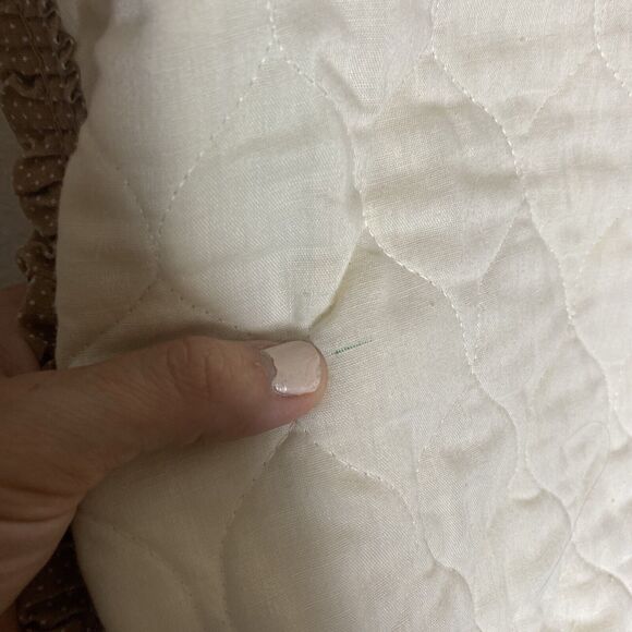 Franco Vintage Mushroom Half Apron Brown Cream Ruffle Trim Waist Tie - Picture 12 of 14